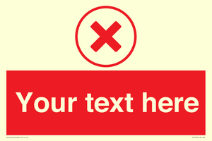 Custom red background, red cross in circle sign